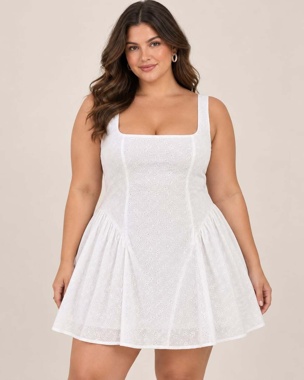 Peppermayo Alyssa White Linen Mini Dress Drop Waist NWT Size: 18 / 5XL